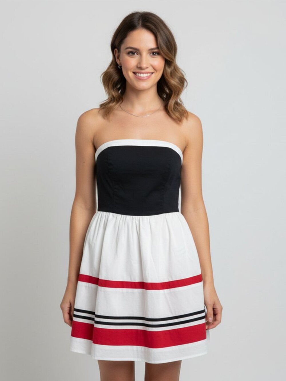* Grass Collections Strapless Mini Dress Color block Size 5 *